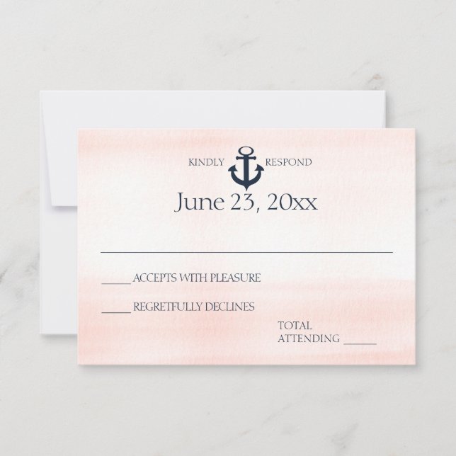 Nautical Blush and Navy Wedding Response (Front)