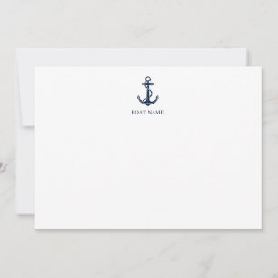 Nautical Boat Anchor and Name Captain Thank You Card