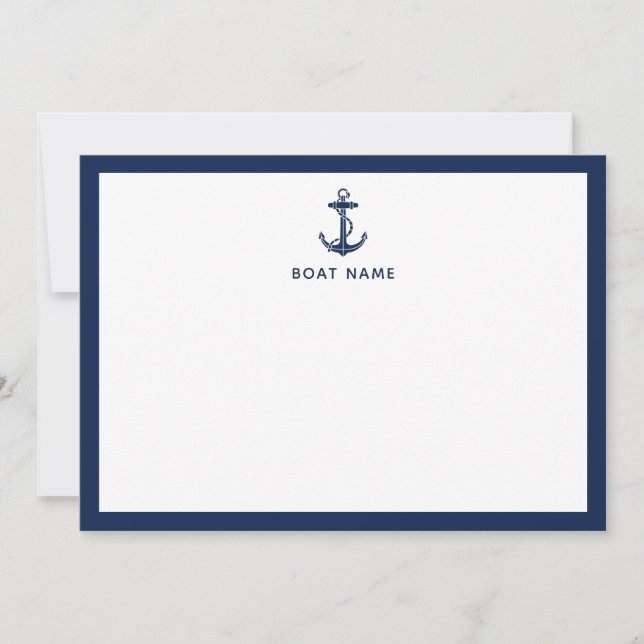 Nautical Boat Anchor and Name Custom Card (Front)