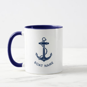 Nautical Boat Anchor Beach House Custom Mug