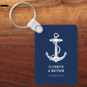 Nautical Boat Anchor Beach Wedding Custom Key Ring