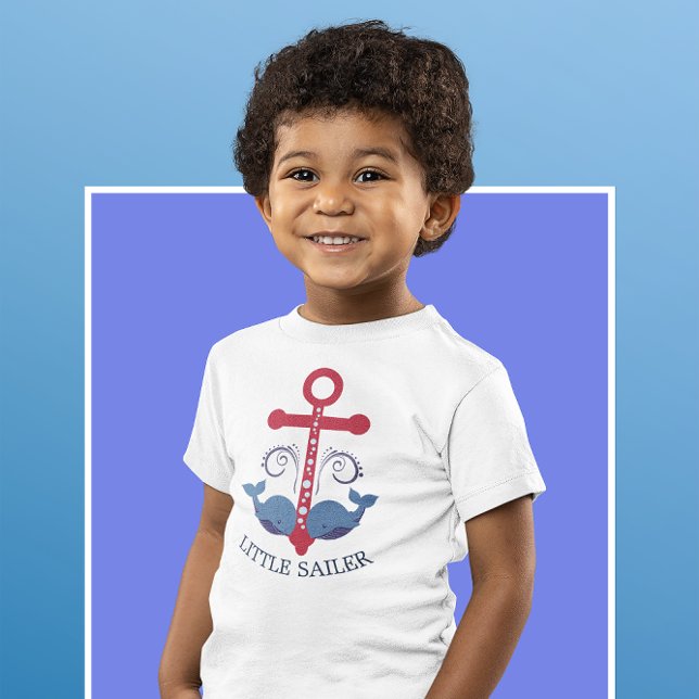 Nautical boat anchor blue whales little sailer baby T-Shirt (Creator Uploaded)