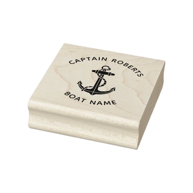 Nautical Boat Anchor Captain Custom Rubber Stamp (Stamp)