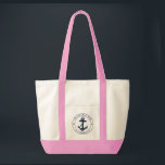 Nautical Boat Anchor Custom Beach Trip Tote Bag<br><div class="desc">Add your boat or captain's name and location by clicking the "Personalise" button above. Set sail in style with our custom nautical-themed boating swag tote bag, the ultimate companion for your maritime adventures. This tote boasts a cute design inspired by the ocean's wonders, featuring classic maritime motifs such as an...</div>