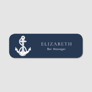 Nautical Boat Anchor Employees Custom Name Tag