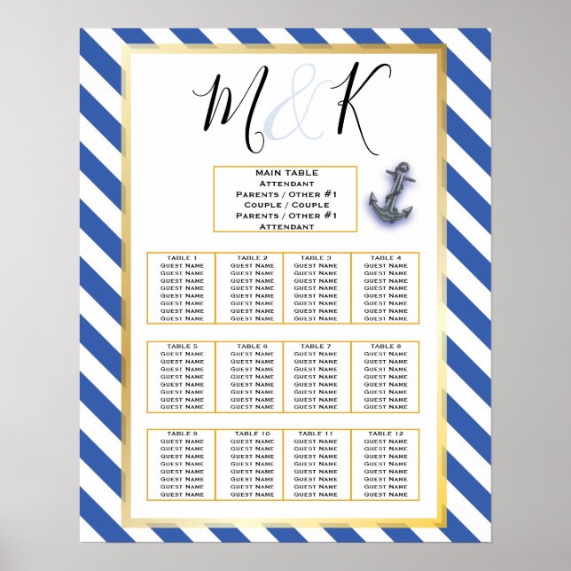 Nautical Boat Anchor Fabulous Sailing Wedding Poster (Front)