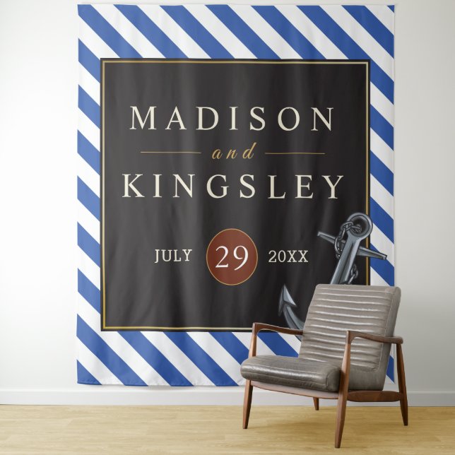 Nautical Boat Anchor Fabulous Sailing Wedding Tapestry (In Situ)