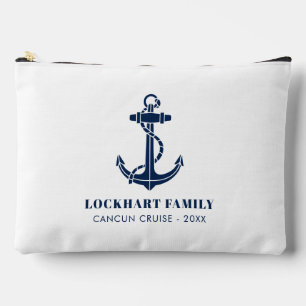Nautical Boat Anchor Family Beach Vacation Custom Accessory Pouch