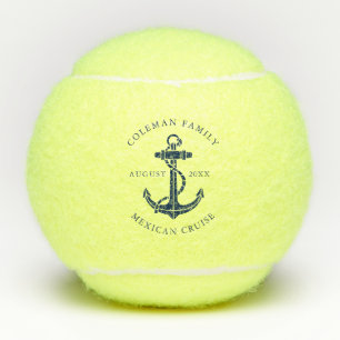 Nautical Boat Anchor Family Cruise Custom Tennis Balls