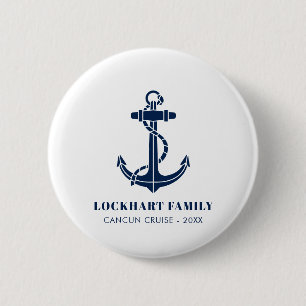 Nautical Boat Anchor Family Cruise Matching Custom 6 Cm Round Badge
