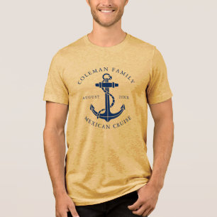 Nautical Boat Anchor Family Cruise Matching Custom Tri-Blend Shirt