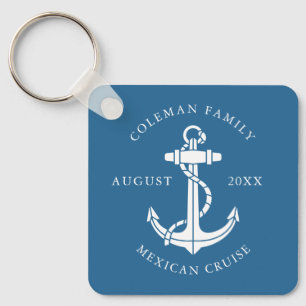 Nautical Boat Anchor Family Keepsake Custom Key Ring