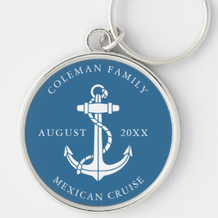 Nautical Boat Anchor Family Keepsake Custom Key Ring