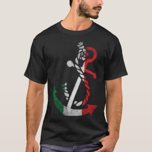 Nautical boat anchor Italian Italia Flag ocean Fis T-Shirt