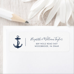 Nautical Boat Anchor Minimalist Return Address Label
