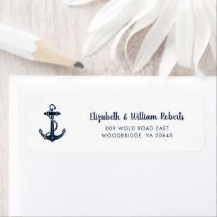 Nautical Boat Anchor Minimalist Return Address Label
