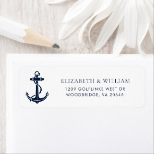 Nautical Boat Anchor Modern Return Address Label