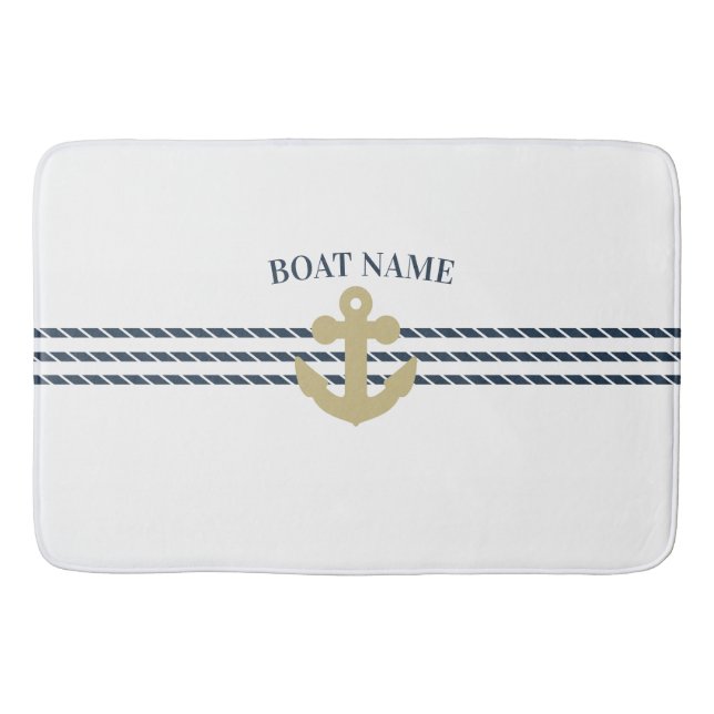 Nautical Boat Anchor,Rope Bath Mat (Front)