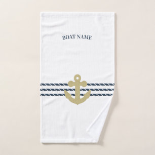 Nautical Boat Anchor,Rope Bath Towel Set