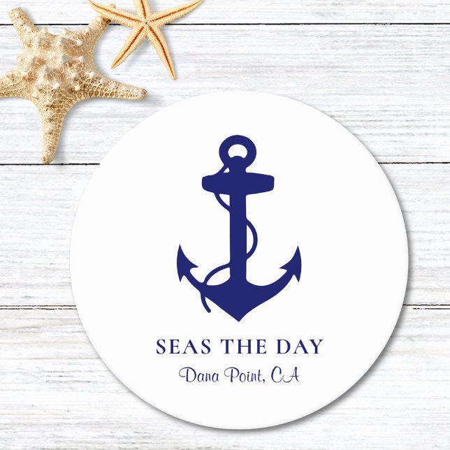 Nautical Boat Anchor Round Paper Coaster (Creator Uploaded)