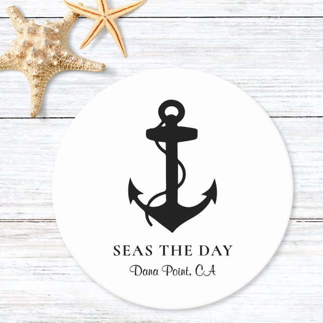 Nautical Boat Anchor Round Paper Coaster (Creator Uploaded)