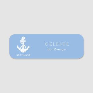 Nautical Boat Anchor Sailing Crew Custom Name Tag