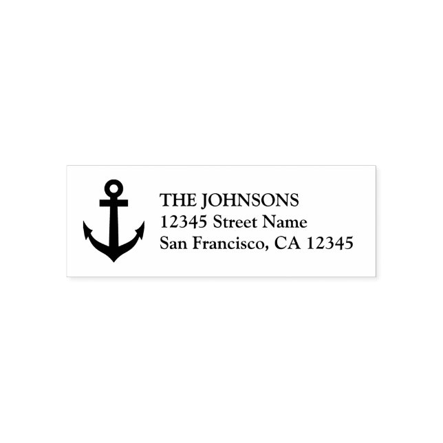 Nautical boat anchor self inking address stamps (Design)