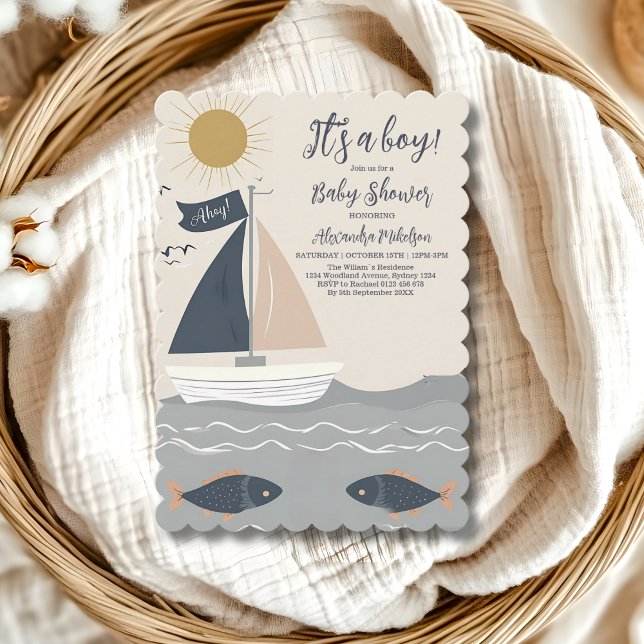Nautical Boat Baby Shower Invitation (Creator Uploaded)