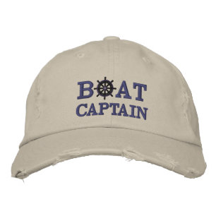 Nautical Boat Captain Custom Embroidered Hat