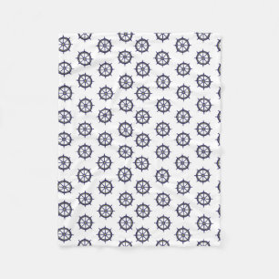 Nautical Boat Captain Sailors Anchor Fleece Blanket