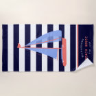 Nautical Boat Family Name Navy Blue Beach House