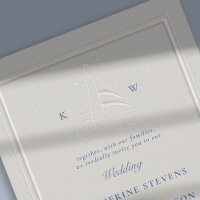 Nautical Boat Faux Embossed Modern Classic Wedding