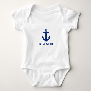 Nautical Boat Name Anchor Baby Bodysuit