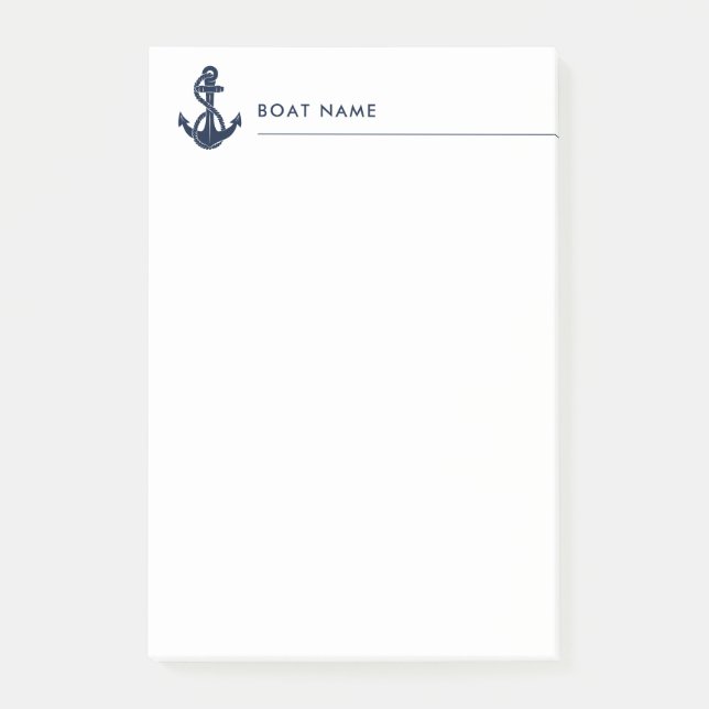 Nautical Boat Name Anchor Boating Custom Post-it Notes (Front)