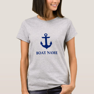 Nautical Boat Name Anchor Grey W T-Shirt