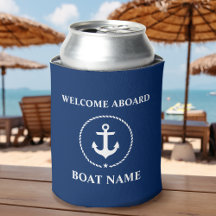 Nautical Boat Name Anchor Rope Welcome Aboard