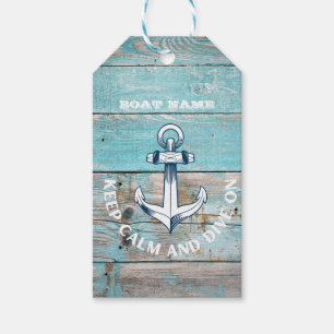 Nautical Boat Name Anchor Rustic Wood Gift Tags