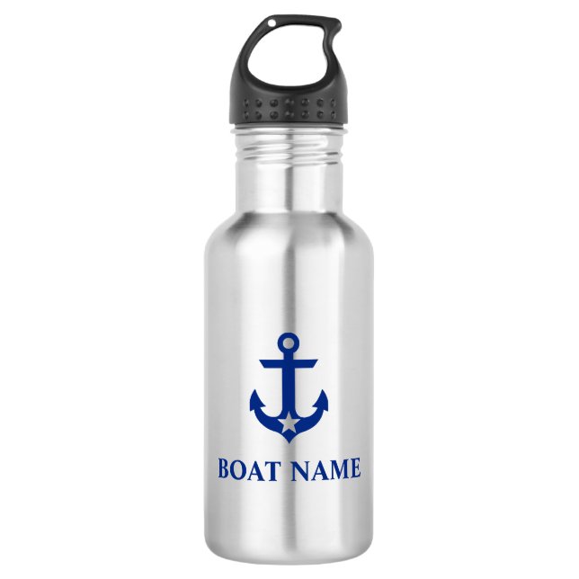 Nautical Boat Name Anchor Star 532 Ml Water Bottle (Front)