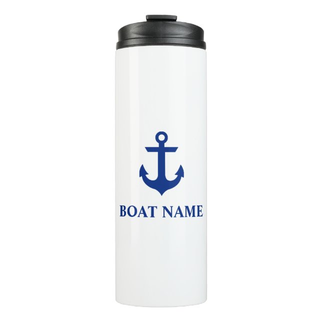Nautical Boat Name Anchor Thermal Tumbler (Front)