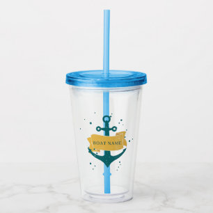 Nautical Boat Name Personalised Acrylic Tumbler