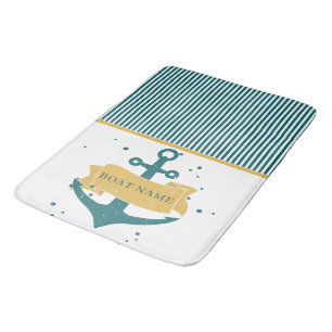 Nautical Boat Name Personalised Bath Mat