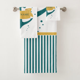 Nautical Boat Name Personalised Bath Towel Set
