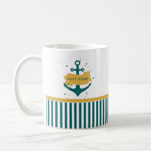 Nautical Boat Name Personalised Coffee Mug