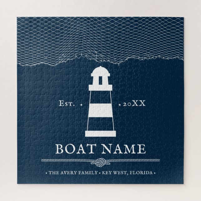 Nautical Boat Name Personalised lighthouse  Jigsaw Puzzle (Vertical)