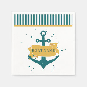 Nautical Boat Name Personalised Napkin
