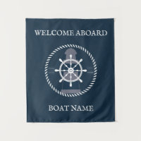 Nautical Boat Name Personalised Navy Blue