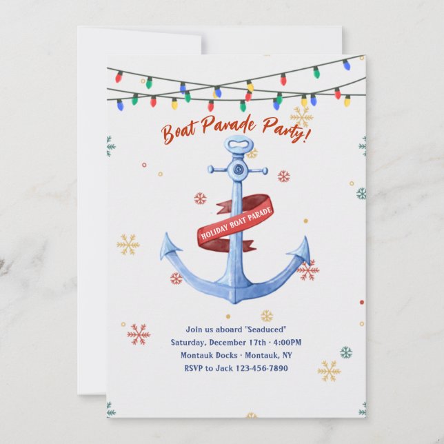 Nautical Boat Parade Party Invitation (Front)