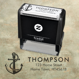 Nautical Boat Ship Anchor Return Address Self-inking Stamp