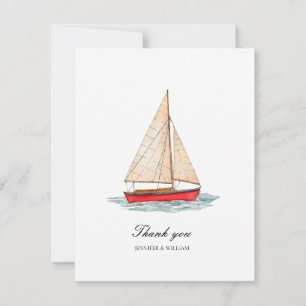 Nautical Boat Wedding Thank You Card