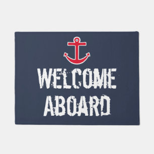 Nautical Boat Welcome Aboard Doormat Mat Rug Gift